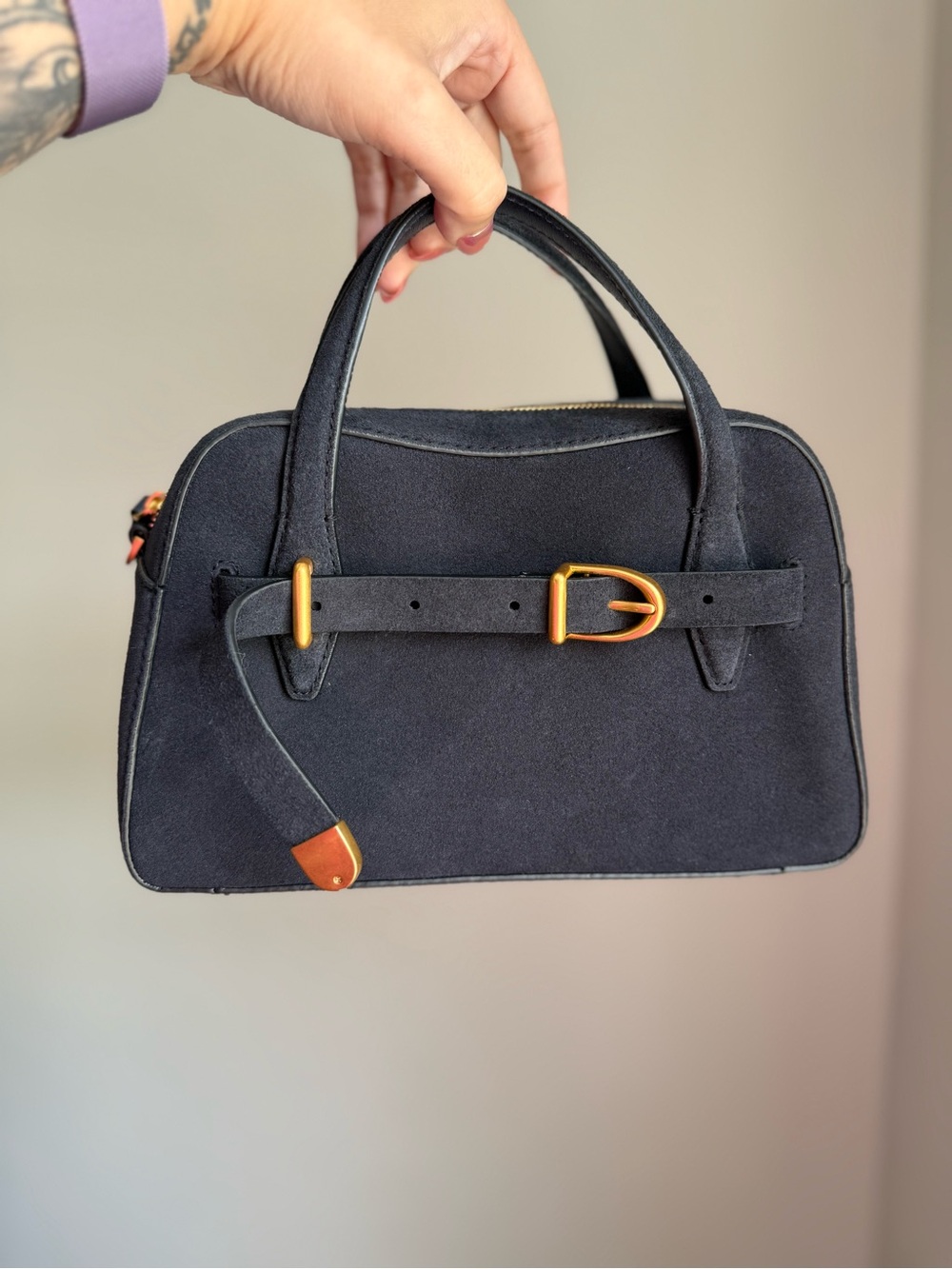 Madewell mini belted crossbody-Juniper Suede